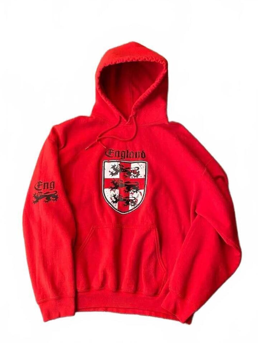 England Red Graphic Hoodie Men's Size Large